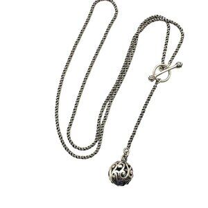 SILPADA Womens Necklace Sterling SIlver Ball Pendant N1619 Simple Delight